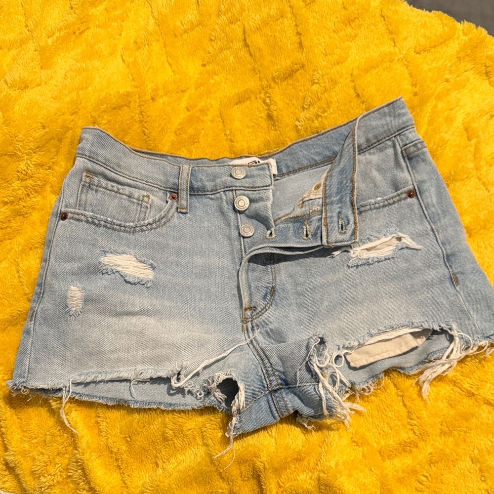 RSQ Light Blue Distressed Jean Shorts